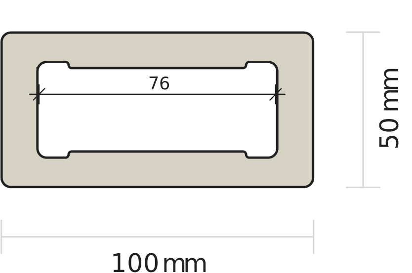 Keraamiset julkisivusauvat KeraShape 50x100mm